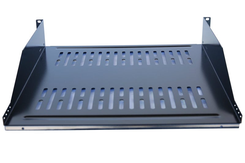 RAISING ELECTRONICS 1 Pack 19inch Vented Steel 2 Space 2U Rack Mount Cantilever Network Shelf 18inch Deep - Image 3